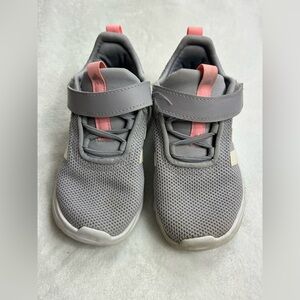Adidas Light Gray Sneakers with Pink Highlights